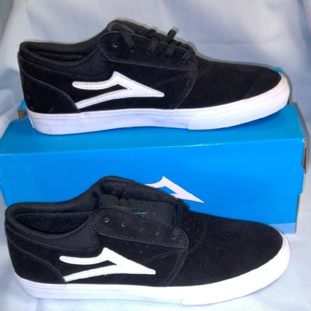 Lakai Griffin Suede Black And White Skateshoes